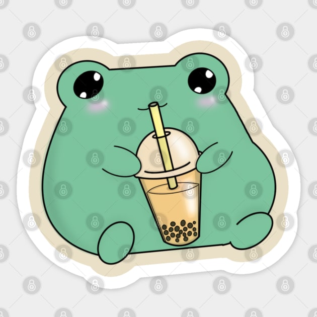 Boba Froggy Sticker by PrincessFroggy Designs